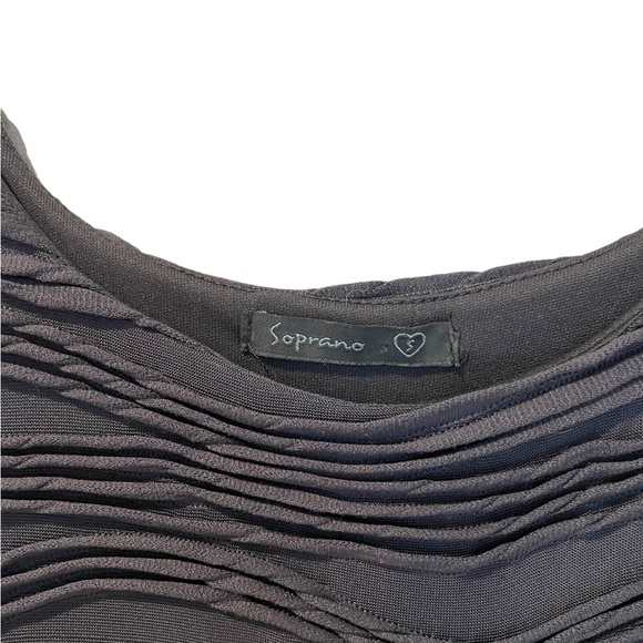 Ribbed Design Soprano Mini Body Con Grey Dress Size Small - Picture 3 of 5